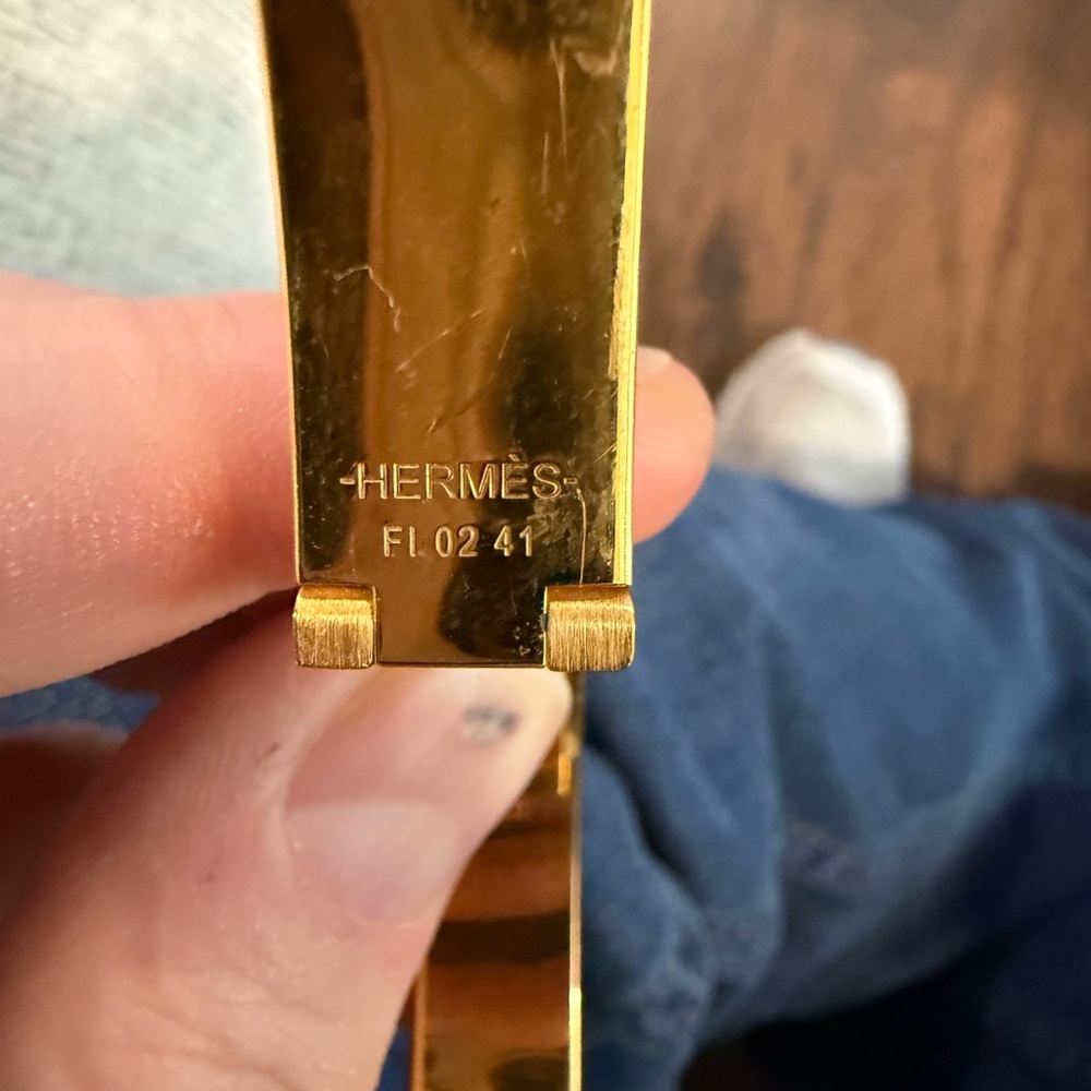Hermès Orange and Gold clic clac bracelet - Picture 5 of 5